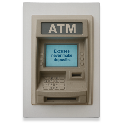 Excuses Never Make Deposits ATM